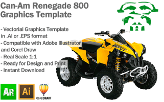 Can-Am Renegade 800 ATV Quad Graphics Template