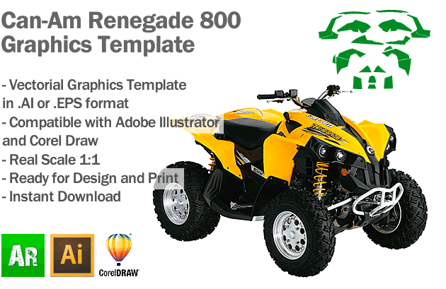 Can-Am Renegade 800 ATV Quad Graphics Template