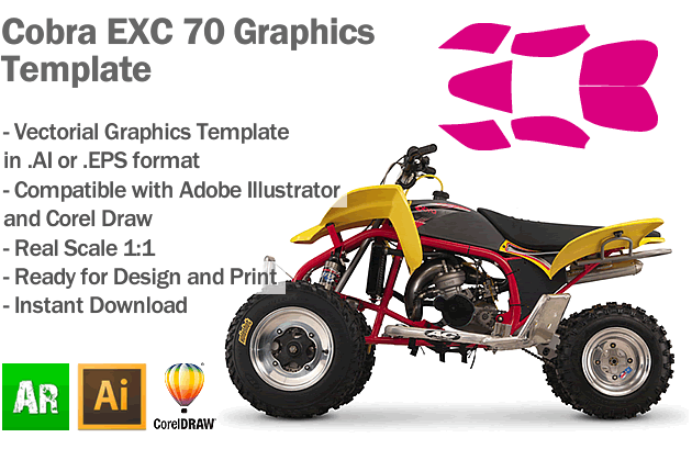 Cobra EXC 70 ATV Quad Graphics Template