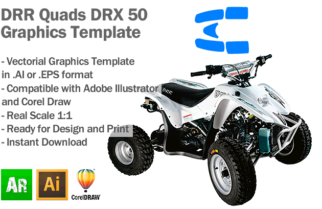 DRR Quads DRX 50 ATV Quad Graphics Template