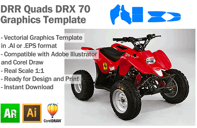 DRR Quads DRX 70 ATV Quad Graphics Template