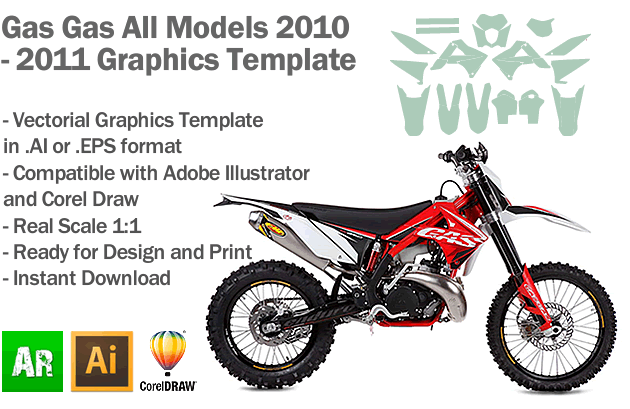 Gas Gas Enduro MX Motocross All Models 2010 2011 Graphics Template