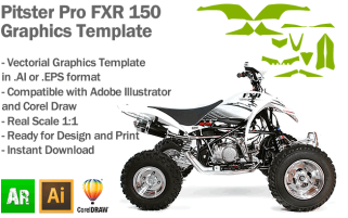 Pitster Pro FXR 150 ATV Quad Graphics Template