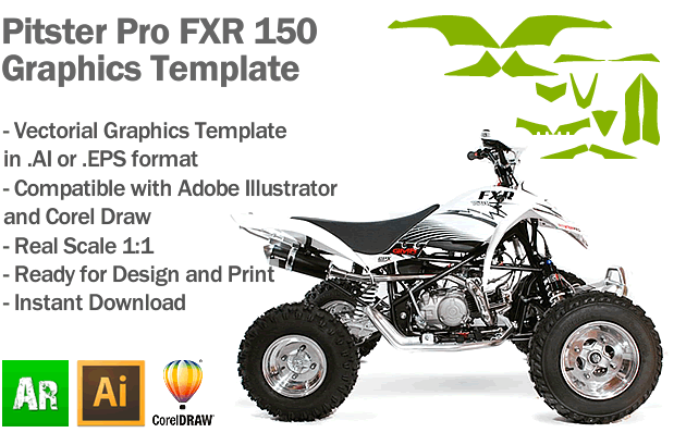 Pitster Pro FXR 150 ATV Quad Graphics Template