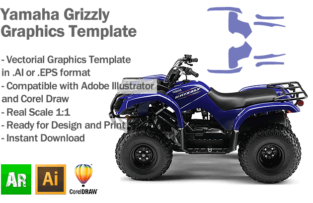 Yamaha Grizzly ATV Quad Graphics Template