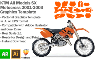 KTM SX MX Motocross All Models 2001 2002 2003 Graphics Template