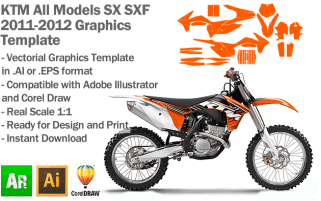 KTM SX MX Motocross All Models 2011 2012 Graphics Template