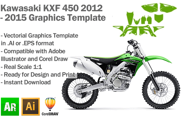 Kawasaki KXF 450 MX Motocross 2012 2013 2014 2015 Graphics