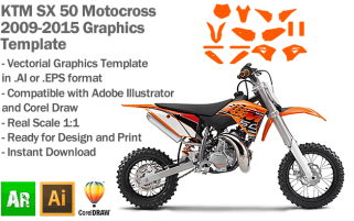 KTM SX 50 MX Motocross 2009 2010 2011 2012 2013 2014 2015 Graphics Template