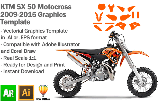 KTM SX 50 MX Motocross 2009 2010 2011 2012 2013 2014 2015 Graphics Template
