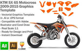 KTM SX 65 MX Motocross 2009 2010 2011 2012 2013 2014 2015 Graphics Template