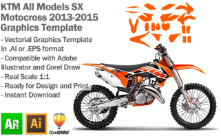 KTM SX MX Motocross All Models 2013 2014 2015 Graphics Template