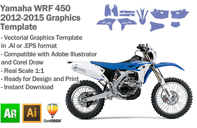 Yamaha WRF 450 Enduro 2012 2013 2014 2015 Graphics Template