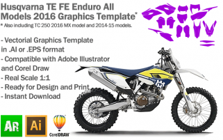 Husqvarna TE FE Enduro All Models 2016 Graphics Template