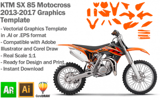 KTM SX 85 MX Motocross 2013 2014 2015 2016 2017 Graphics Template