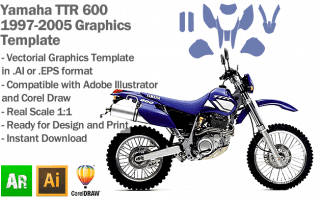 Yamaha TTR 600 Enduro Trail 1997 1998 1999 2000 2001 2002 2003 2004 2005 Graphics Template