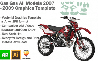 Gas Gas Enduro MX Motocross All Models 2007 2008 2009 Graphics Template
