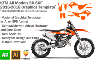 KTM SX SXF MX Motocross All Models 2016 2017 2018 Graphics Template