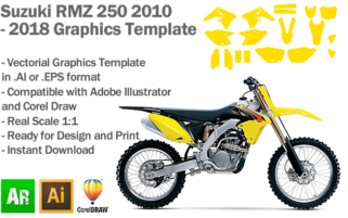 Suzuki RMZ 250 MX Motocross 2010 2011 2012 2013 2014 2015 2016 2017 2018 Graphics Template