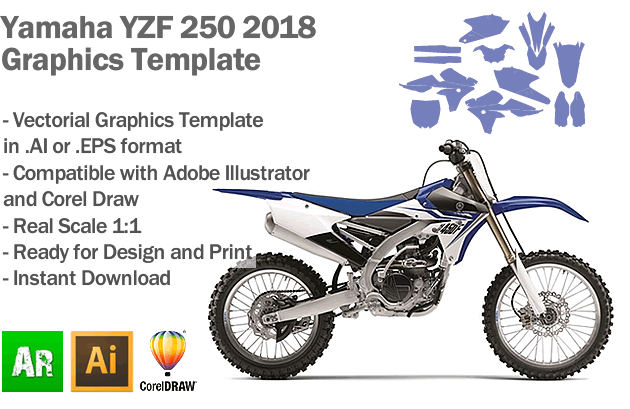 Yamaha YZF 250 MX Motocross 2018 Graphics Template