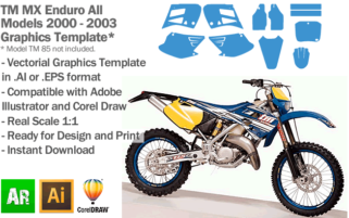 TM All Models Enduro MX Motocross 2000 2001 2002 2003 Graphics Template