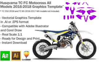 Kawasaki KXF 450 MX Motocross 2016 2017 2018 Graphics Template