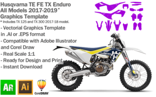 Husqvarna TE FE TX Enduro All Models 2017 2018 2019 Graphics Template