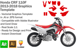 Honda CRF 110F MX Motocross 2013 2014 2015 2016 2017 2018 Graphics Template