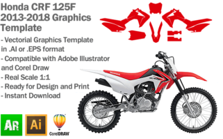 Honda CRF 125F MX Motocross 2013 2014 2015 2016 2017 2018 Graphics Template