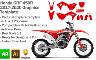 Honda CRF 450R MX Motocross 2017 2018 2019 2020 Graphics Template