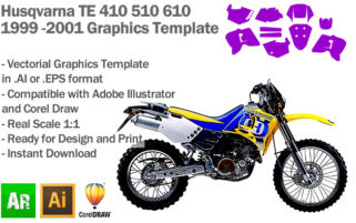 Husqvarna TE 410 510 610 1999 2000 2001 Graphics Template