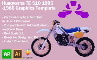 Husqvarna TE 510 1985 1986 Graphics Template