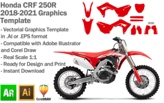 Honda CRF 250R MX Motocross 2018 2019 2020 2021 Graphics Template