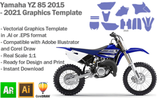 Yamaha YZ 85 MX Motocross 2015 2016 2017 2018 2019 2020 2021 Graphics Template