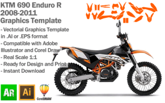 KTM 690 Enduro R 2008 2009 2010 2011 Graphics Template