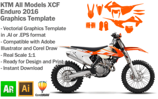 KTM XCF Enduro All Models 2016 Graphics Template