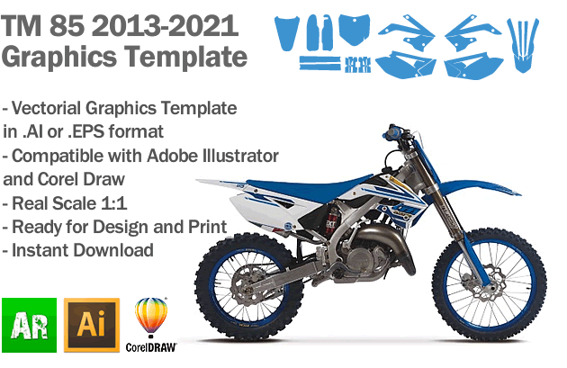 TM 85 MX Motocross 2013 2014 2015 2016 2017 2018 2019 2020 2021 Graphics Template