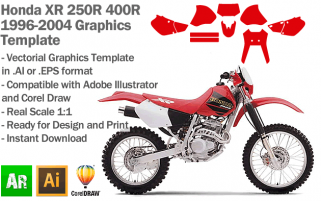 Honda XR 250R 400R Enduro Trail 1996 1997 1998 1999 2000 2001 2002 2003 2004 Graphics Template