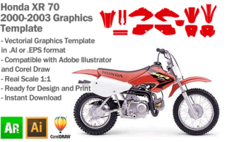 Honda XR 70 Enduro Trail 2000 2001 2002 2003 Graphics Template