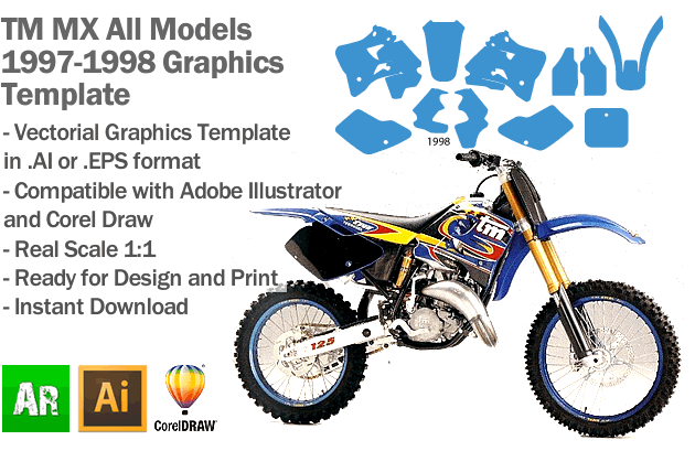 TM MX Motocross 1997 1998 All Models Graphics Template