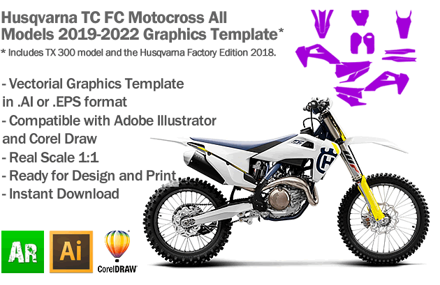 Husqvarna TC FC MX Motocross All Models 2019 2020 2021 2022 Graphics Template