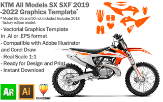 KTM SX SXF MX Motocross All Models 2019 2020 2021 2022 Graphics Template