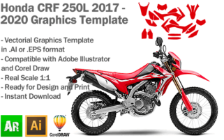 Honda CRF 250L Enduro 2017 2018 2019 2020 2020 Graphics Template