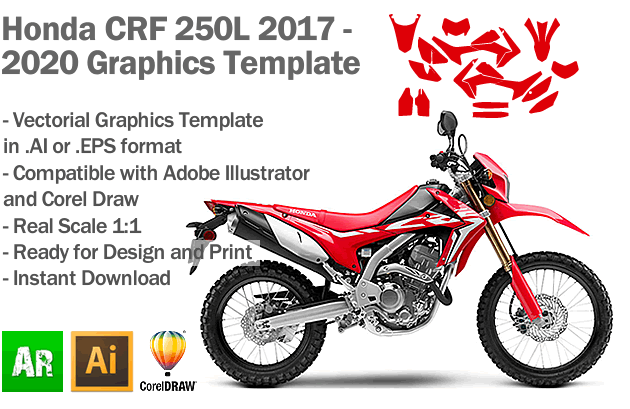 Honda CRF 250L Enduro 2017 2018 2019 2020 2020 Graphics Template