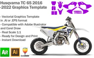 Husqvarna TC 65 MX Motocross 2016 2017 2018 2019 2020 2021 2022 Graphics Template