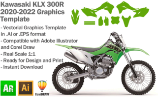 Kawasaki KLX 300R 2020 2021 2022 Graphics Template