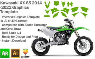 Kawasaki KX 85 MX Motocross 2014 2015 2016 2017 2018 2019 2020 2021 Graphics Template