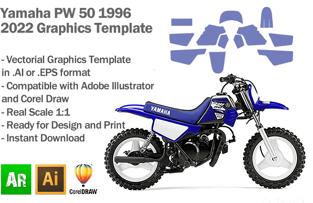 Yamaha PW 50 MX Motocross 1996-2022 Graphics Template