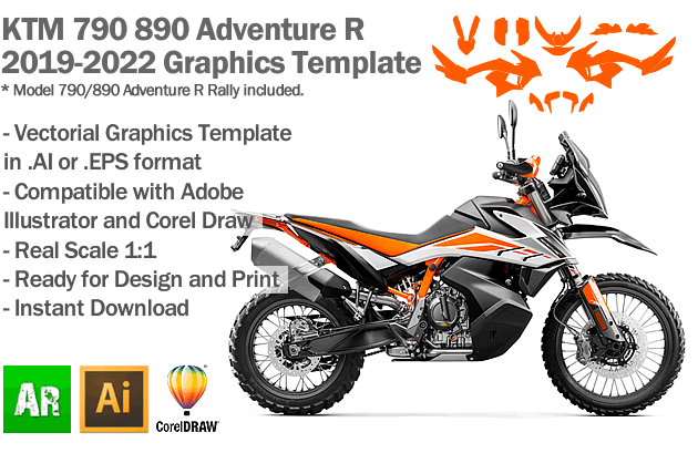 KTM 790 890 Adventure R 2019 2020 2021 2022 Graphics Template