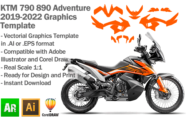 KTM 790 890 Adventure 2019 2020 2021 2022 Graphics Template